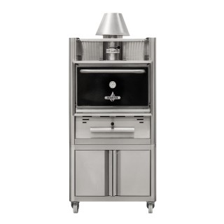 HOUTSKOOL BBQ OVENS, 45 MAALTIJDEN, MET KAST OP WIELEN WCHOROC54 ROASTER