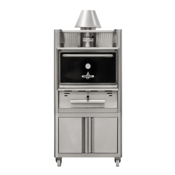 HOUTSKOOL BBQ OVENS, 110 MAALTIJDEN, MET KAST OP WIELEN WCHOROC76 ROASTER