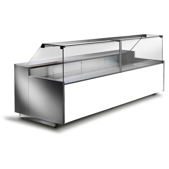 COMPTOIR VITRINE REFRIGERE VENTILE (P 900 MM), VITRES DROITES, L 2000 MM FM0820VD TECNODOM