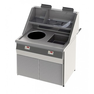 HOOG RENDEMENT GAS FRITEUSE, RONDE KUIP 1 x 18 L + VIERKANTE KUIP, ELECTRONISCH RFGS2C SOFINOR