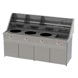 FRITEUSE GAZ HAUT RENDEMENT, CUVE RONDE 3 x 18 L + CUVE CARRE, ELECTRONIQUE RFGS4C SOFINOR