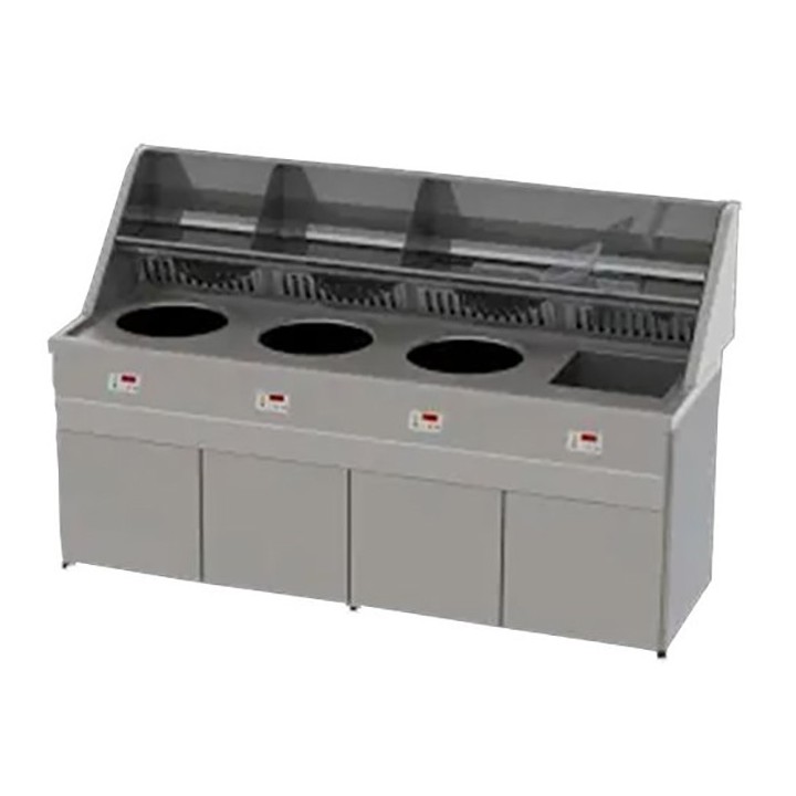 FRITEUSE GAZ HAUT RENDEMENT, CUVE RONDE 3 x 18 L + CUVE CARRE, ELECTRONIQUE RFGS4C SOFINOR