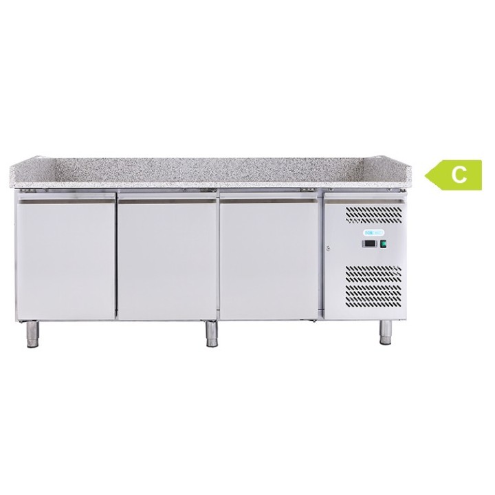 FRIGO TABLE PIZZA - 3 PORTES - PROFONDEUR 800 MM VMPT23 FORCOLD