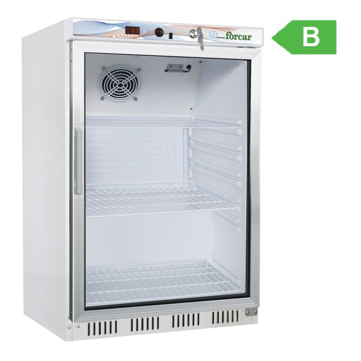 ARMOIRE FRIGORIFIQUE BLANCHE VITREE, 130 L FKICPR20V* FORCAR