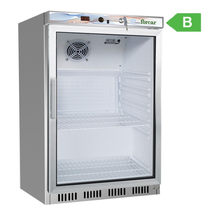 ARMOIRE FRIGORIFIQUE INOX VITREE, 130 L FKICPRX20V* FORCAR