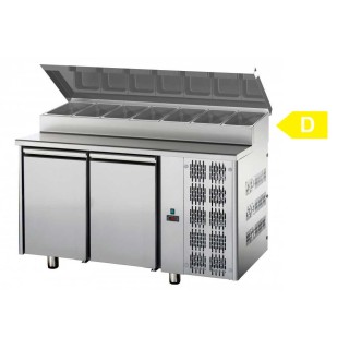 FRIGO TABLE POSITIF AVEC STRUCTURE - 2 PORTES - PROFONDEUR 700 MM FTAB7002EN TECNODOM
