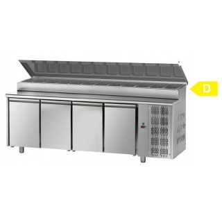 FRIGO TAFEL POSITIEF MET STRUCTUUR - 4 DEUR - DIEPTE 700 MM FTAB7004EN TECNODOM