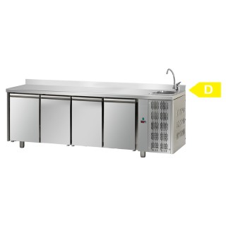 FRIGO TAFEL POSITIEF MET INGEBOUWDE SPOELBAK - 4 DEUR - DIEPTE 700 MM FTAB7004F TECNODOM