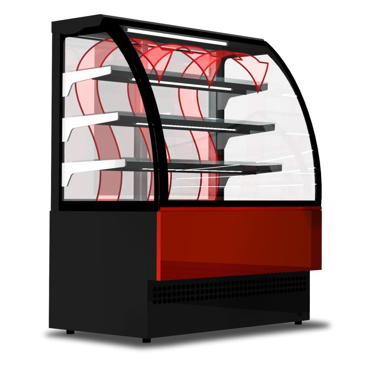 VERWARMDE TENTOONSTELLINGSVITRINE, L 600 MM LEVO060HOT TECNODOM