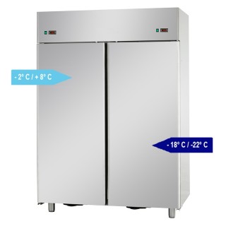 ARMOIRE DOUBLE TEMPERATURE 2 PORTES, GN 2/1, 1400 L FGN1400TN+BTN TECNODOM