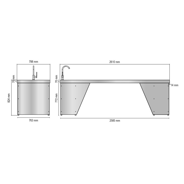 TABLE ANATOMIQUE POUR AUTOPSIE HMTABASE MEDDOM
