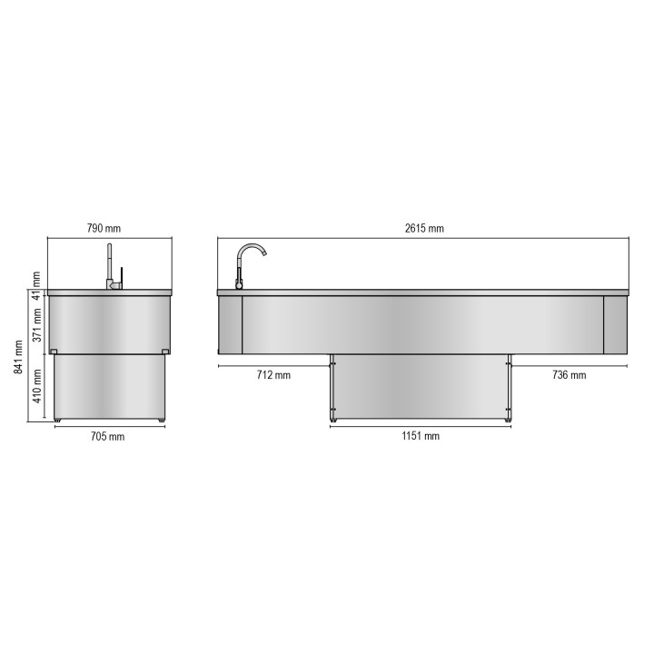 TABLE ANATOMIQUE POUR AUTOPSIE MOTORISE - REGLABLE EN HAUTEUR HMTALUX MEDDOM