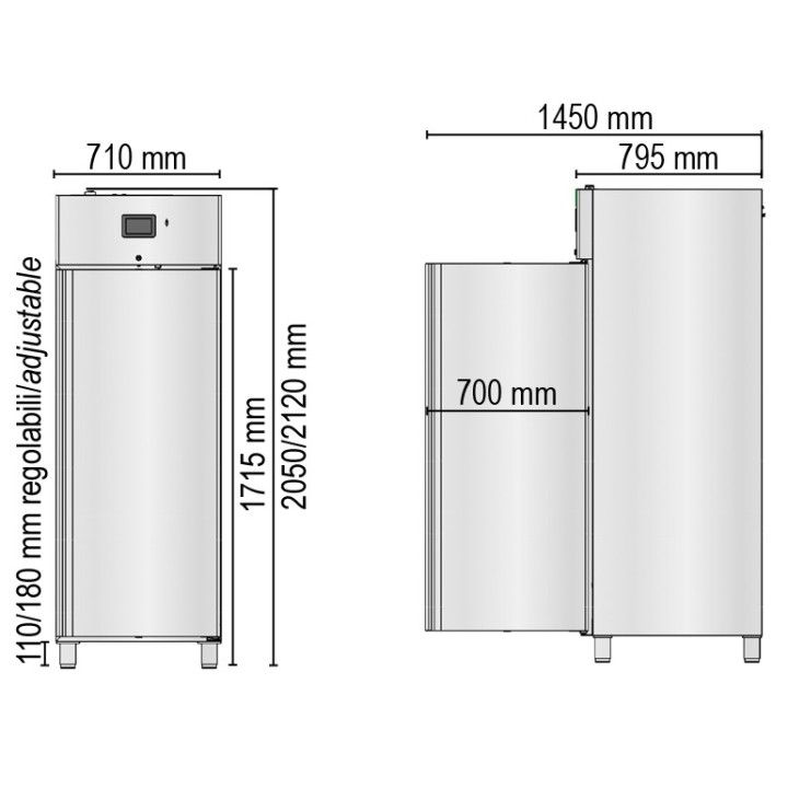 ARMOIRE MEDICAL REFRIGEREE, 1 PORTE, 600 L HGN0700TN MEDDOM