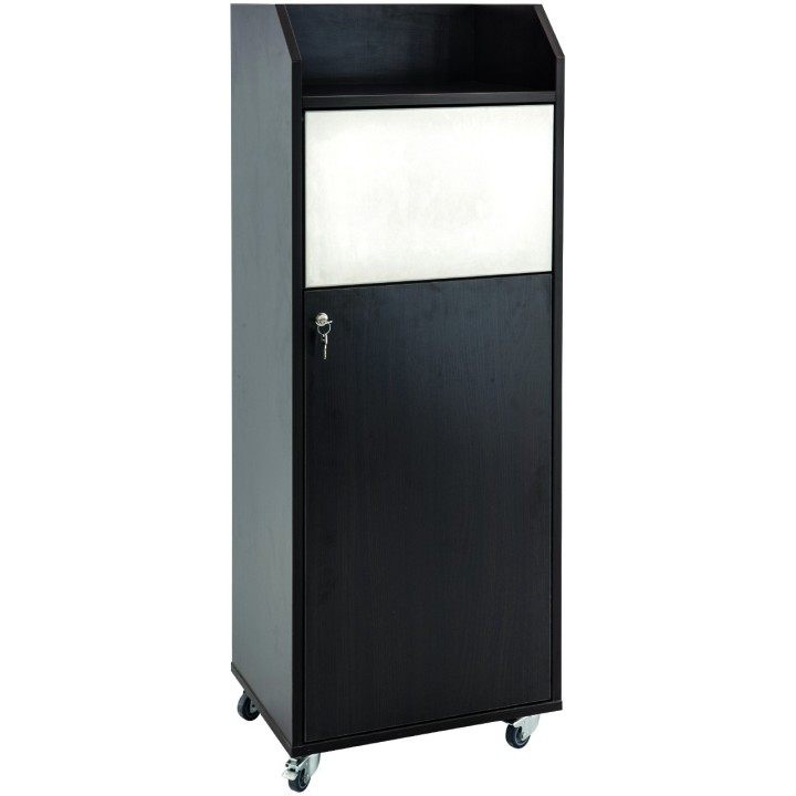 POUBELLE EN BOIS POUR RESTAURATION RAPIDE 80 L - WENGE UI9-JACKY-WENGE