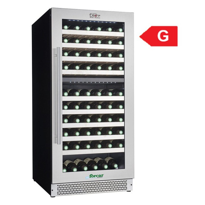 BEGLAASDE WIJNKAST, 2 TEMPERATUREN, HOUTEN SCHAPPEN, 261 L FTG122WINE FORCAR