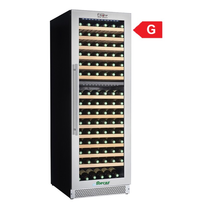 CAVE A VIN VITREE, 2 TEMPERATURES, CLAYETTES EN BOIS, 379 L FTG182WINE FORCAR