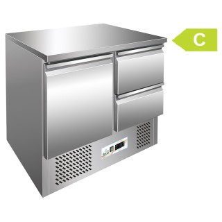 FRIGO SALADETTE, 1 DEUR EN 2 SCHUIVEN FMETP1000T FORCAR