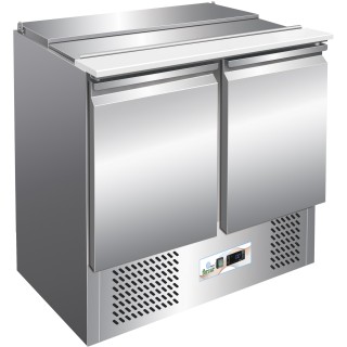 FRIGO SALADETTE, 2 PORTES, AVEC COUVERCLE INOX FMETP1000C FORCAR