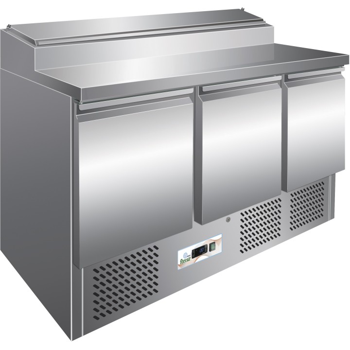 FRIGO SALADETTE, 3 PORTES, AVEC STRUCTURE 8 X GN 1/6 FMETP1003EN FORCAR