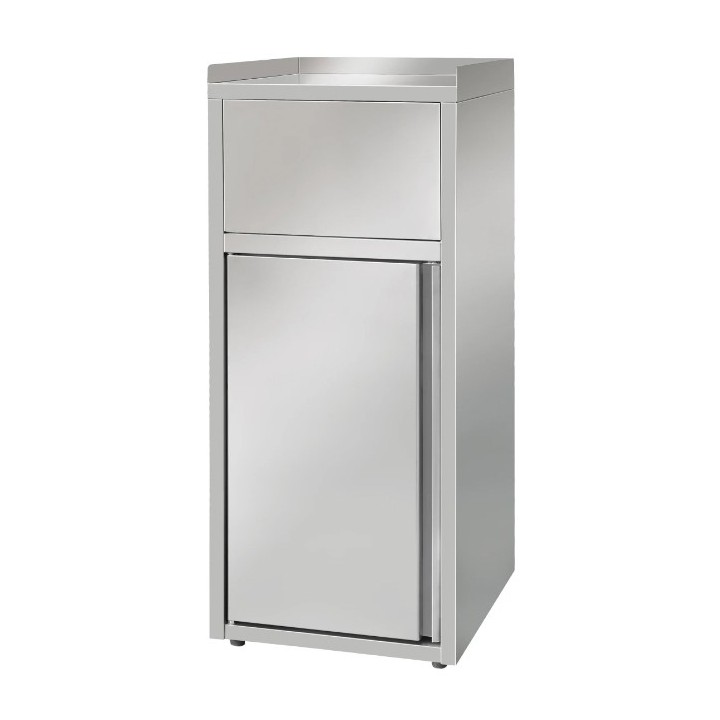 VUILNISBAK IN RVS VOOR FAST FOOD 60 L HCSNACKECO SKYRAINBOW