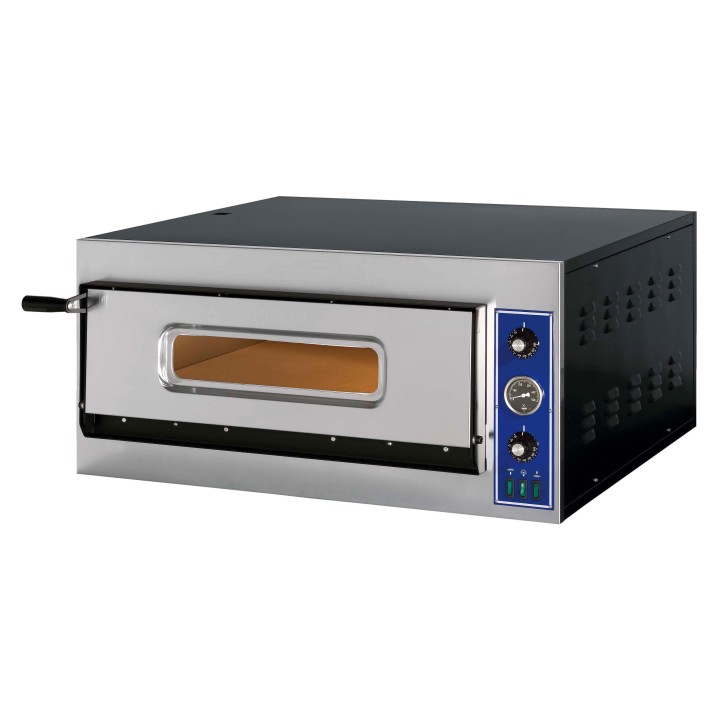PROFESSIONELE ELECTRISCHE PIZZA OVEN, 1 X 6 PIZZA Ø 300 MM, MECHANISCHE BEDIENING, TRIFASE VE06START GGF