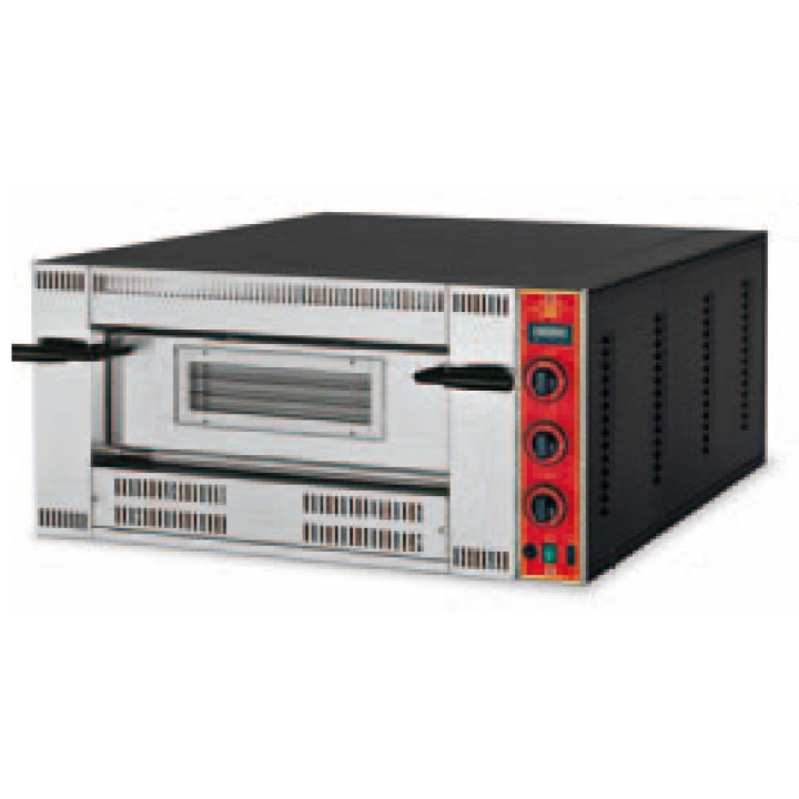 PROFESSIONELE PIZZA OVEN OP GAS, 1 X 6 PIZZA Ø 300 MM, MECHANISCHE BEDIENING VGA6-30 GGF