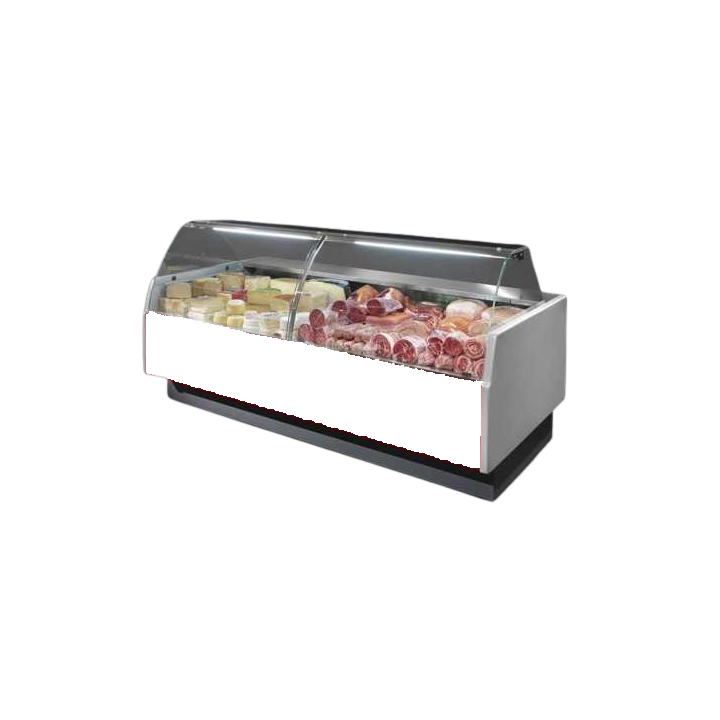 GEVENTILEERDE GEKOELDE TOONBANK (D 1175 MM), GEBOGEN RUITEN, L 2000 MM FMR1020VC TECNODOM