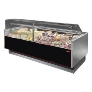 COMPTOIR VITRINE REFRIGERE VENTILE (P 1175 MM), VITRES DROITES, L 2480 MM FMR1025VD TECNODOM