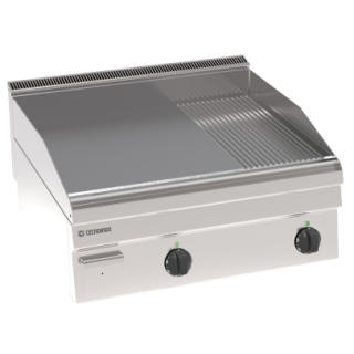 TOP FRY-TOP ELECTRIQUE DOUBLE, 2/3 LISSE - 1/3 RAINURE