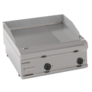 ELECTRISCHE TOP FRY-TOP, 2/3 VLAK EN 1/3 GERIBD