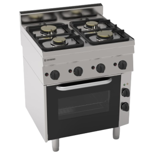 4 FEUX GAZ SUR FOUR ELECTRIQUE VENTILE