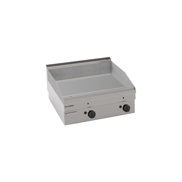 TOP FRY-TOP DOUBLE GAZ, LISSE CHROME