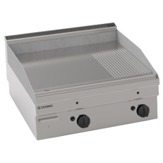 TOP FRY-TOP DOUBLE GAZ, 2/3 LISSE - 1/3 RAINURE