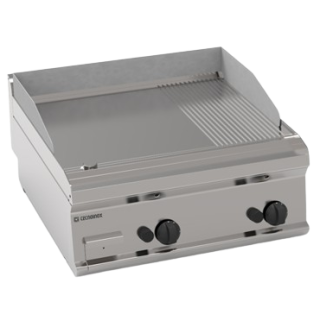 DUBBELE TOP FRY-TOP GAS, 2/3 VLAK ET 1/3 GERIBD