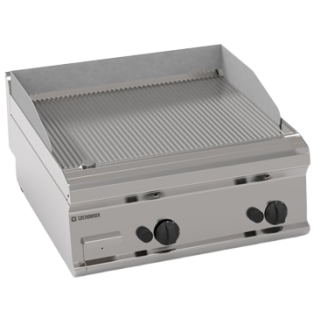 DUBBELE TOP FRY-TOP GAS, GERIBD