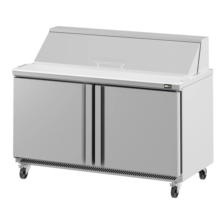 FRIGO TABLE DE PREPARATION 2 PORTES - 16 x GN 1/6 - AMERCAN STYLE