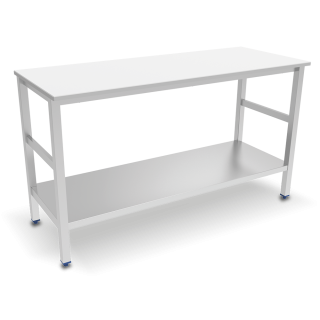TABLE DE BOUCHERIE AVEC PLAN EN POLYETHYLENE BLANC, L 1500 MM