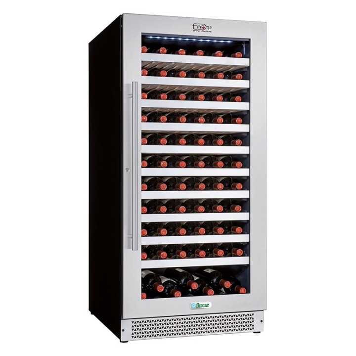 CAVE A VIN VITREE, 1 TEMPERATURE, CLAYETTES EN BOIS, 270 L
