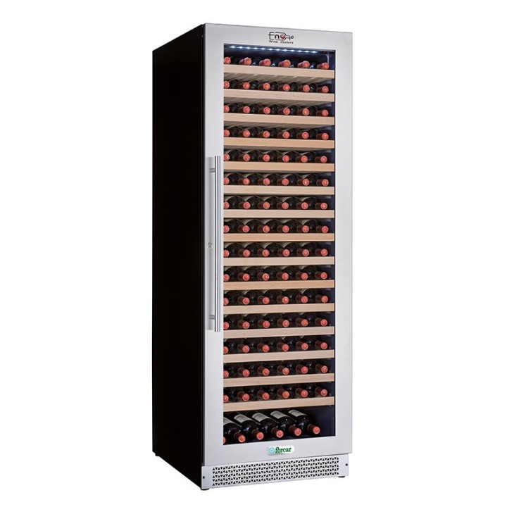 CAVE A VIN VITREE, 1 TEMPERATURE, CLAYETTES EN BOIS, 388 L