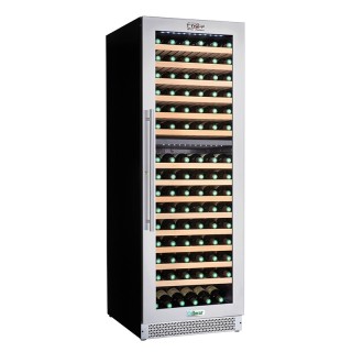 CAVE A VIN VITREE, 2 TEMPERATURES, CLAYETTES EN BOIS, 379 L
