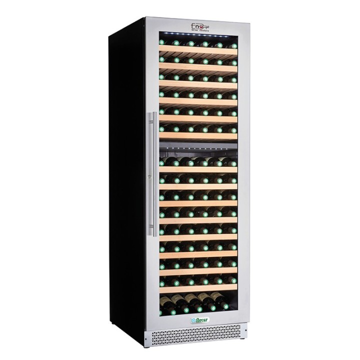 CAVE A VIN VITREE, 2 TEMPERATURES, CLAYETTES EN BOIS, 379 L