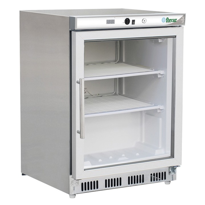 ARMOIRE DE CONGELATION INOX VITREE, 130 L
