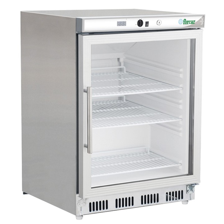 BEGLAASDE RVS KOELKAST, 130 L