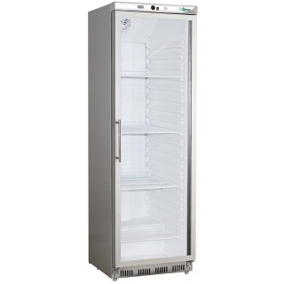 BEGLAASDE RVS KOELKAST, 340 L