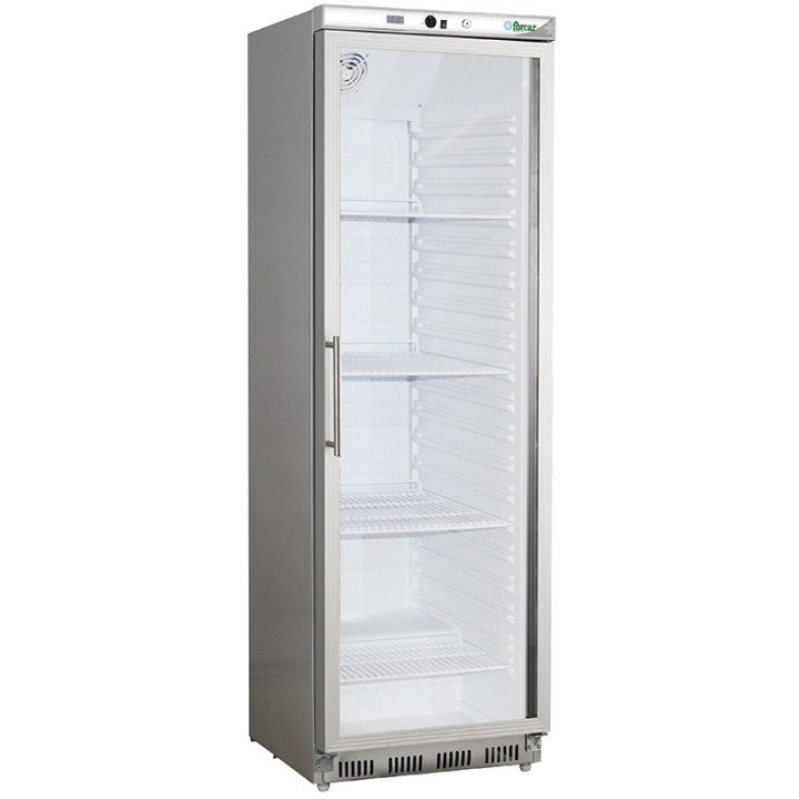 BEGLAASDE RVS KOELKAST, 340 L
