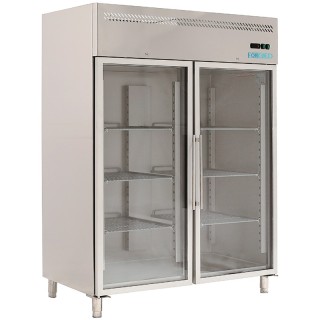 ARMOIRE FRIGORIFIQUE, 2 PORTES VITREES, GN 2/1, 1300 L