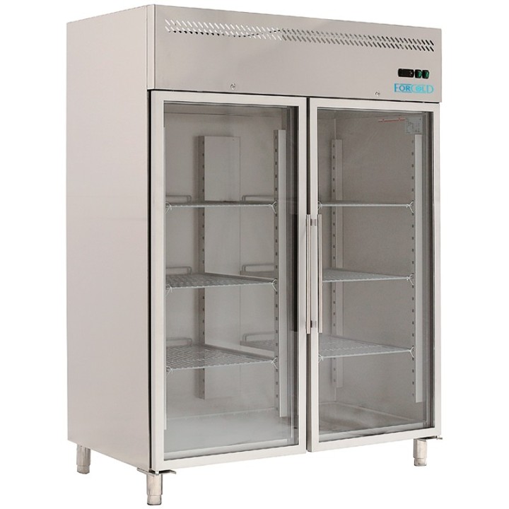 ARMOIRE FRIGORIFIQUE, 2 PORTES VITREES, GN 2/1, 1300 L