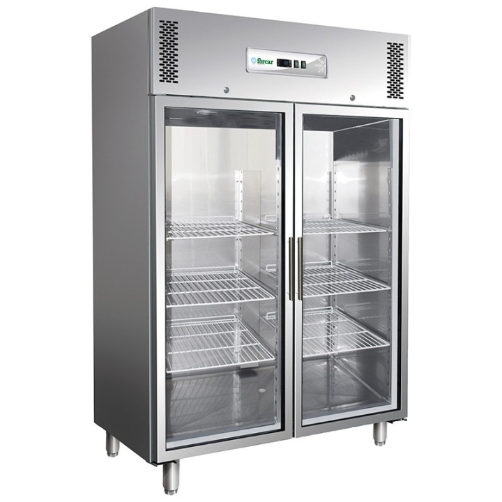 ARMOIRE FRIGORIFIQUE, 2 PORTES VITREES, GN 2/1, 1325 L