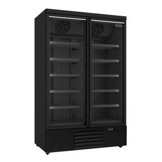 CONGÉLATEUR 2 PORTES EN VERRE NOIR JDE-1000F BL
