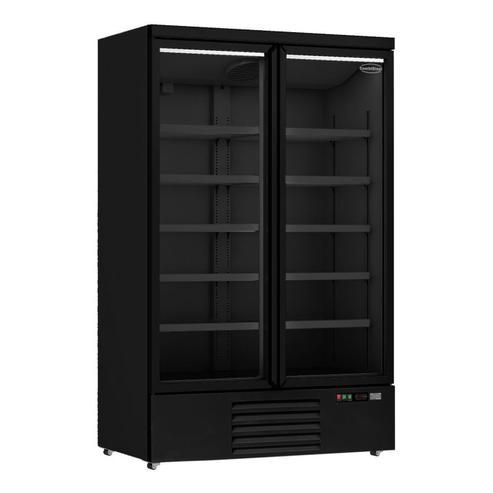 KOELKAST 2 GLASDEUREN ZWART JDE-1000R BL